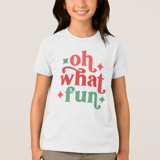 T-shirt En Tri-matière Oh What Fun - Festive Holiday Typographie (Recto)