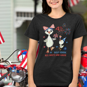 T-shirt En Tri-matière Oie blanche, blanche et perdue 4 juillet