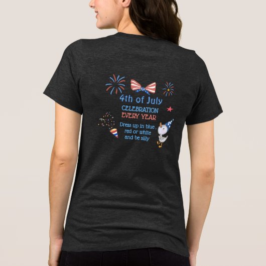 T-shirt En Tri-matière Oie blanche, blanche et perdue 4 juillet (Verso)