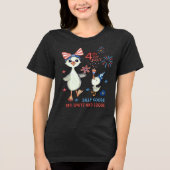 T-shirt En Tri-matière Oie blanche, blanche et perdue 4 juillet (Recto)