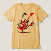 Oie Rockstar Cool Jouant de Guitare Électrique Rou