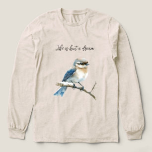 T-shirt En Tri-matière Oiseau bleu sur une branche d'arbre