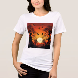 T-shirt En Tri-matière Oiseaux volants au-dessus du coucher du soleil d'o