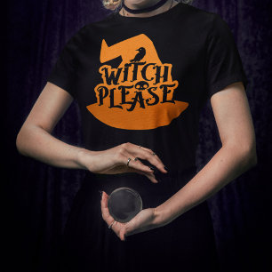 T-shirt En Tri-matière Orange Corbeau & Crâne Cool Halloween Sorcière S'i