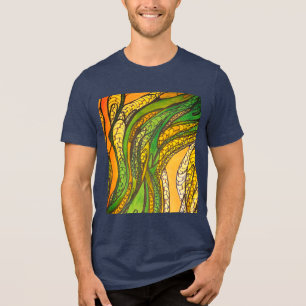 T-shirt En Tri-matière "Orange Golden Green Silk Harvest" pour hommes