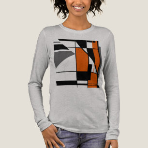 T-shirt En Tri-matière Orange Gris Noir Mosaïque géométrique MCM Look