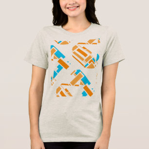 T-shirt En Tri-matière Orange Turquoise Bleu Diagonale Sud-Ouest