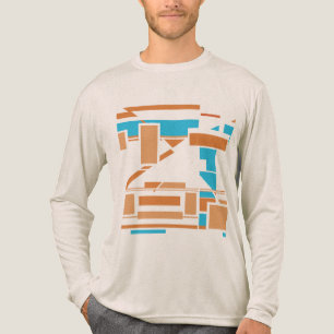 T-shirt En Tri-matière Orange Turquoise Sud-Ouest Art inspiré Abstrait