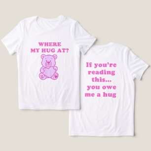 T-shirt En Tri-matière Où est mon câlin – Ourson en peluche rose drôle ca