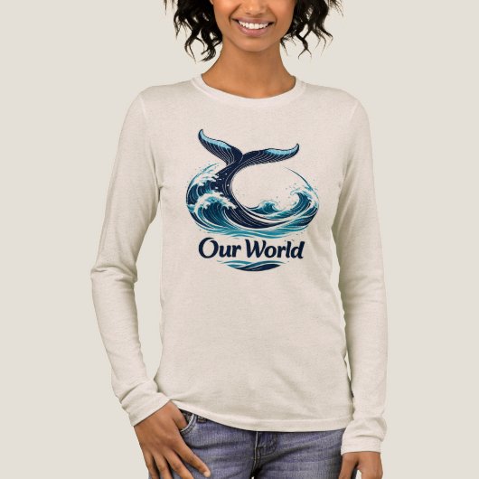 T-shirt En Tri-matière Our World Whale Tail Ocean Conservation (Recto)
