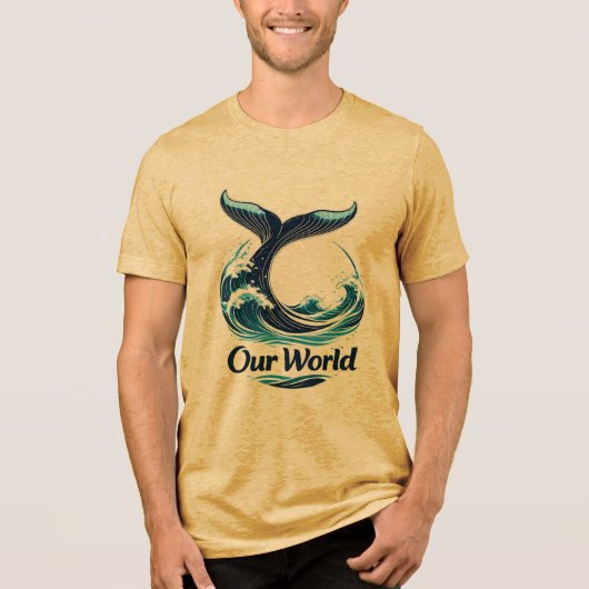T-shirt En Tri-matière Our World Whale Tail Ocean Conservation (Recto)