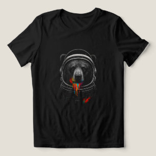 T-shirt En Tri-matière Ours astronaute avec peinture néon qui goutte Anim