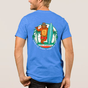 T-shirt En Tri-matière Ours de surf californien drôle Établis 1850
