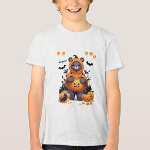 T-shirt En Tri-matière Ours Halloween Mignon Drôle Dessin Animé Mignon