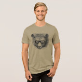 T-shirt En Tri-matière Ours Hipster avec lunettes (Recto plein)