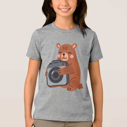 T-shirt En Tri-matière Ours mignon - Ours souriant avec caméra (Recto)