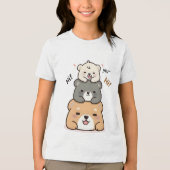 T-shirt En Tri-matière Ours mignons, Dessin (Recto)