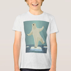 T-shirt En Tri-matière Ours polaire en équilibre sur une œuvre d'art Iceb