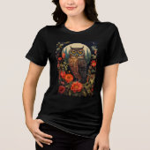 T-shirt En Tri-matière Owl at Night with a Full Moon (Recto)