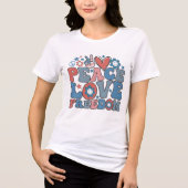 T-shirt En Tri-matière PAIX AIMER LIBERTÉ Rétro Super Patriotique (Recto)