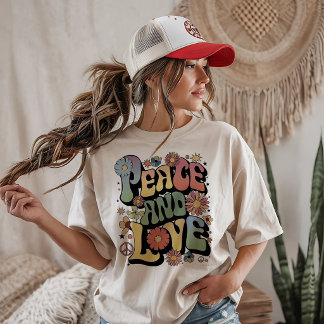 T-shirt En Tri-matière Paix et Amour Rétro