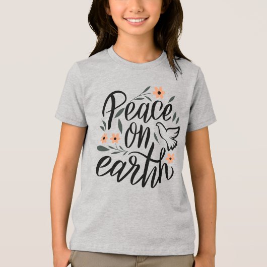 T-shirt En Tri-matière Paix sur Terre Design Floral (Recto)