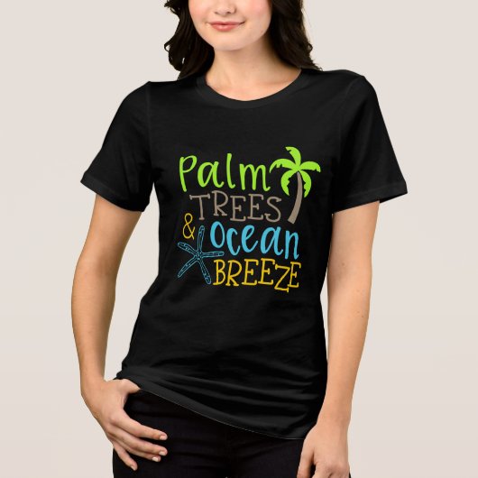 T-shirt En Tri-matière 'Palm Trees & Ocean Breeze' Été Tropical (Recto)
