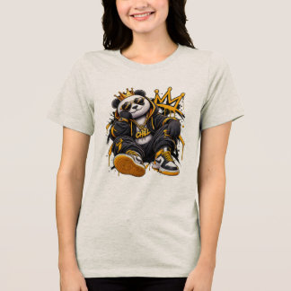 T-shirt En Tri-matière Panda Glacé Couronné – Panda Hip Hop Streetwear