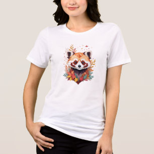 T-shirt En Tri-matière Panda Rouge Jouer adorable Amusant Animal Colorful