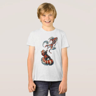 T-shirt En Tri-matière Panda roux volant un cerf-volant koi brillant