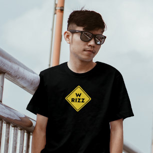 T-shirt En Tri-matière Panneau d'avertissement W rizz US Mème Citation dr