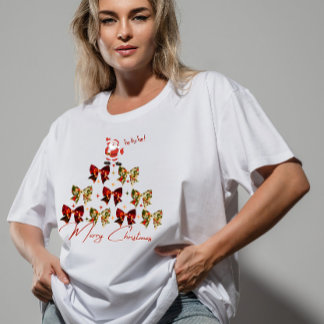 T-shirt En Tri-matière Panneaux à coquette Père Noël Noël