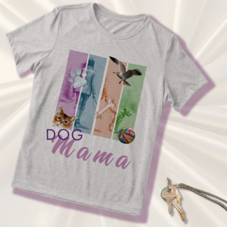 T-shirt En Tri-matière Panneaux de brosse Dog Mama tendance