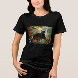 T-shirt En Tri-matière Panthère noire Fleurs de la jungle du Kenya Cascad