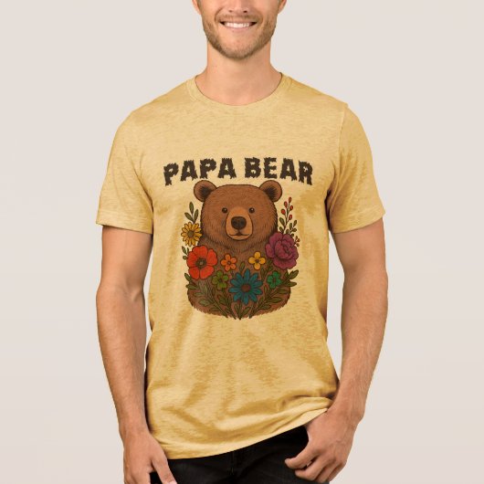 T-shirt En Tri-matière Papa Bear LGBTQ Pride Shirt: Rainbow Flag Dad Gift (Recto)