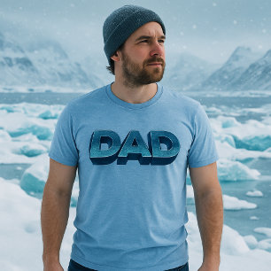 T-shirt En Tri-matière Papa en acier bleu