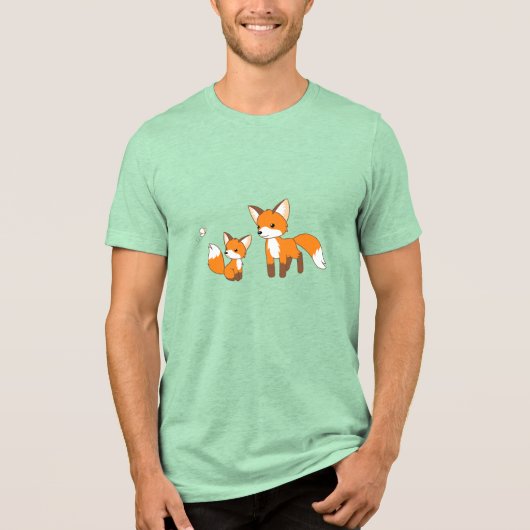 T-shirt En Tri-matière Papa et Kit Fox (Recto)
