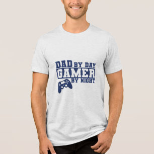 T-shirt En Tri-matière Papa gamer. papa par gamer de jour par nuit