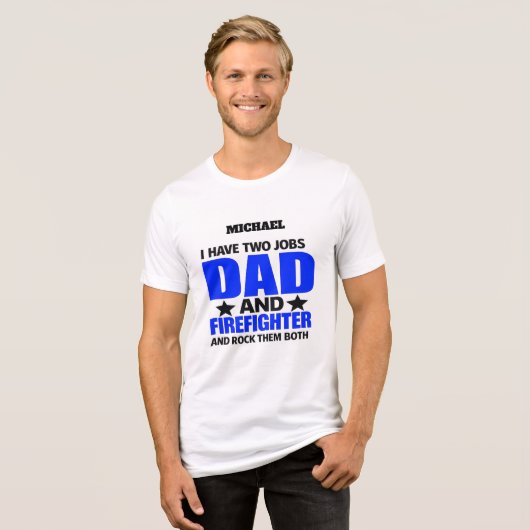 T-shirt En Tri-matière Papa pompier fier (Recto plein)