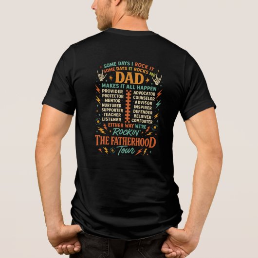 T-shirt En Tri-matière Papa Tour T-Shirt - Rocking Fatherhood (Verso)