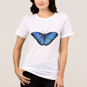 T-shirt En Tri-matière Papillon bleu Morpho