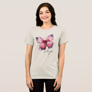 T-shirt En Tri-matière Papillon Rose Espoir Inspirationnel
