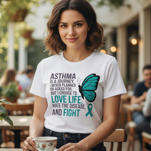 T-shirt En Tri-matière Papillon sarcelle Sensibilisation à l'asthme