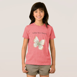 T-shirt En Tri-matière Papillon Vert Crème Brun