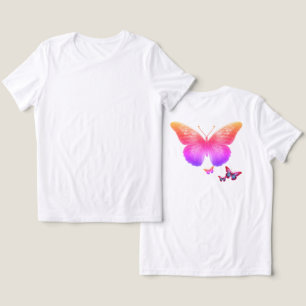 T-shirt En Tri-matière Papillons de couleurs vives sur l'avant et le dos