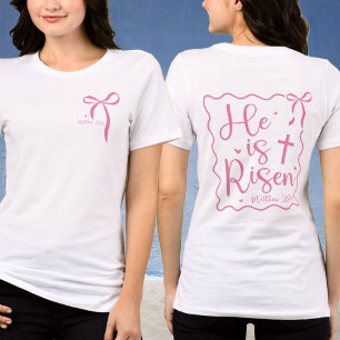 T-shirt En Tri-matière Pâques Il est Ressuscité Coquette Bow Matthew 28:6