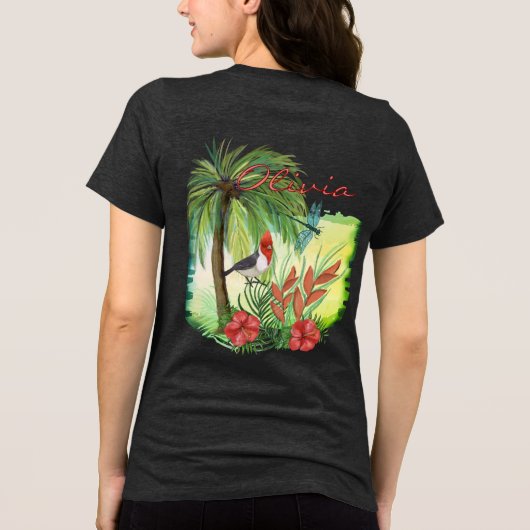 T-shirt En Tri-matière Paradis Tropical Aloha Personnalisé Double Côté (Verso)