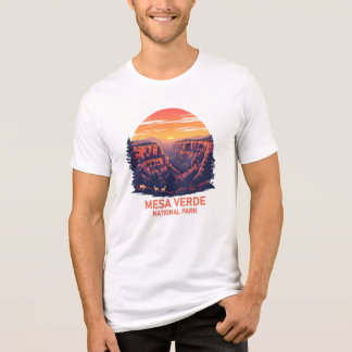 T-shirt En Tri-matière Parc national de Mesa Verde Canyon Vintage Sunset