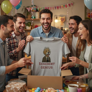 T-shirt En Tri-matière Parodie drôle de chien "Génie Résident" Einstein