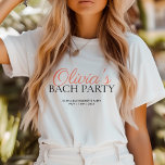 T-shirt En Tri-matière Parti de Bachelorette de Script Moderne<br><div class="desc">Script moderne Bachelorette Party T-shirt</div>